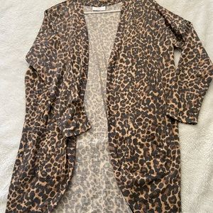 Cheetah print long cardigan